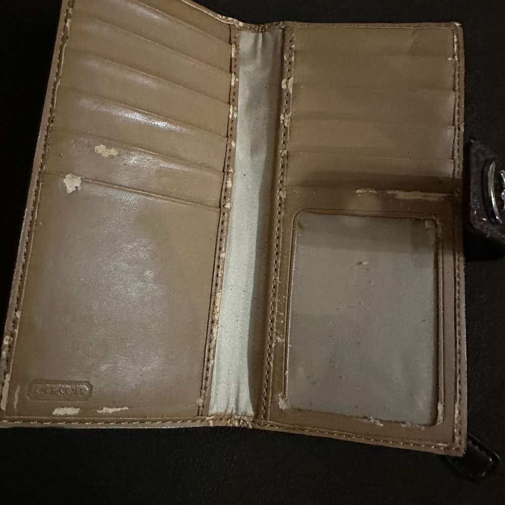 Coach Y2K Signature Brown cc slim turnlock wallet. *see description and photos - Picture 7 of 8
